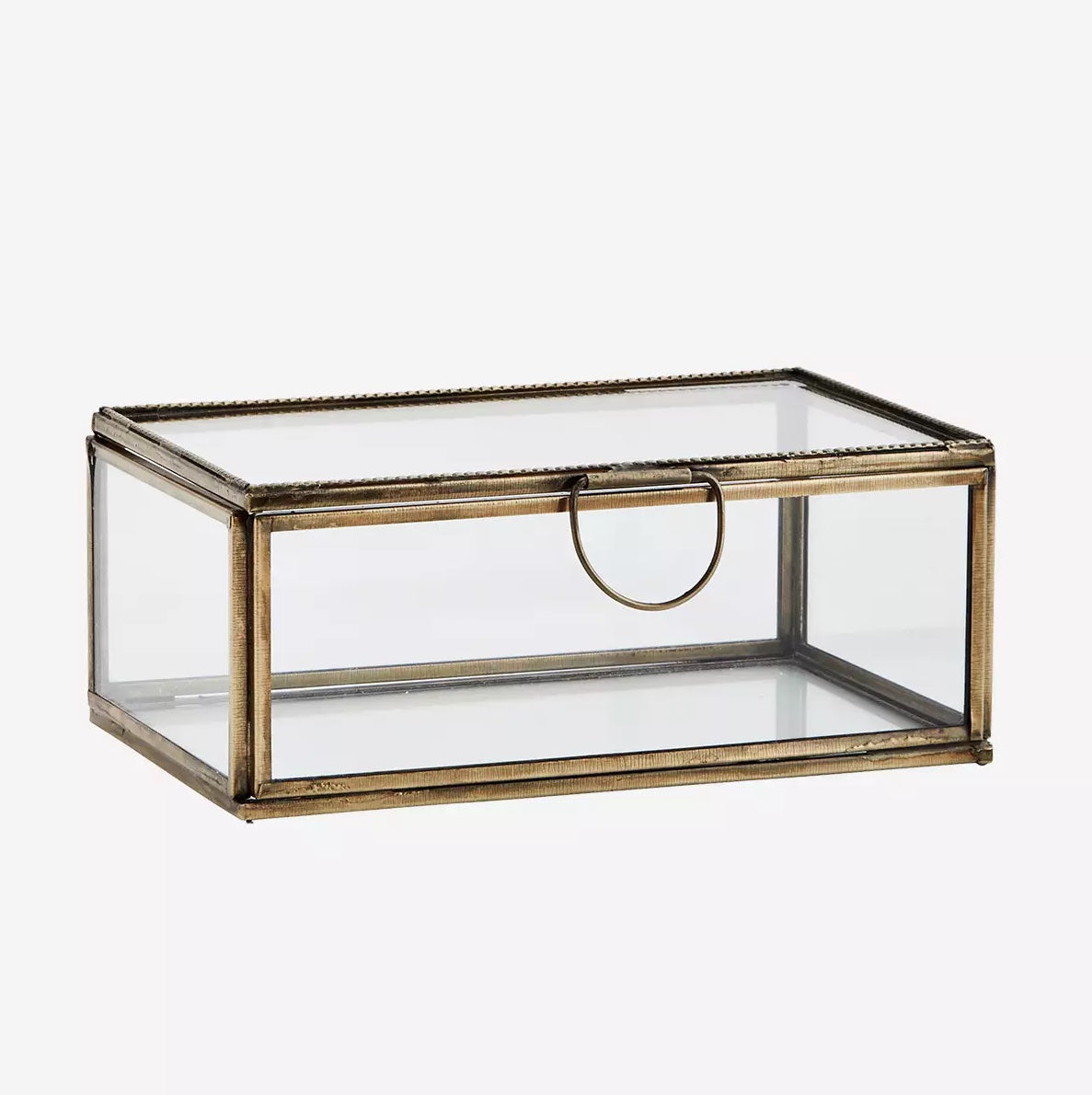 Patinated brass rectangular box