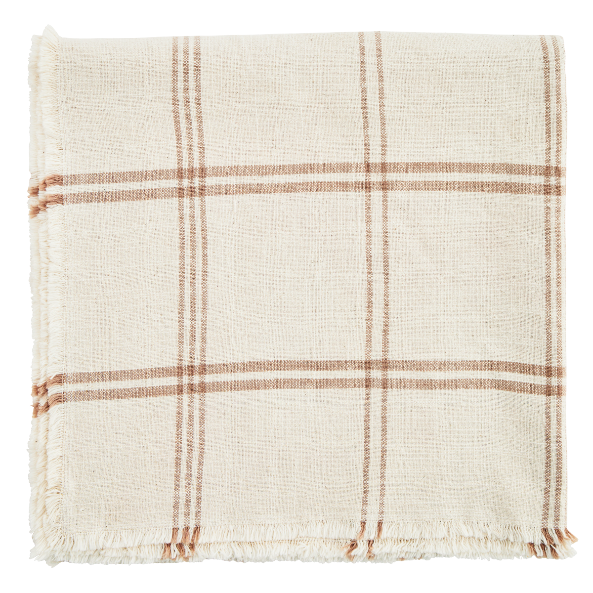 Checked cotton tablecloth 150x150
